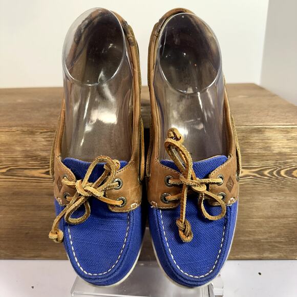 Sperry Top Sider Firefish Nubby Deck Loafers Boat Shoes Womens 8 Canvas Leather - Picture 3 of 7